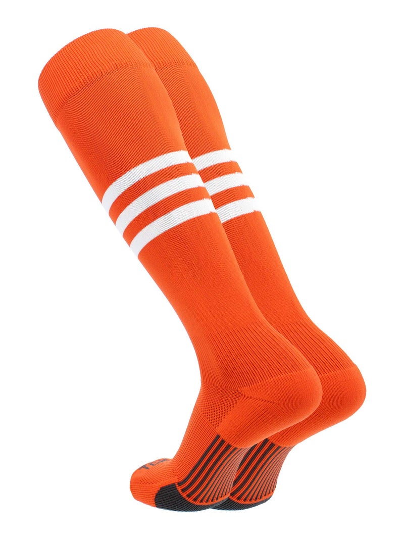 TCK Performance Baseball/Softball Socks (Orange/White, Medium) - Image 1